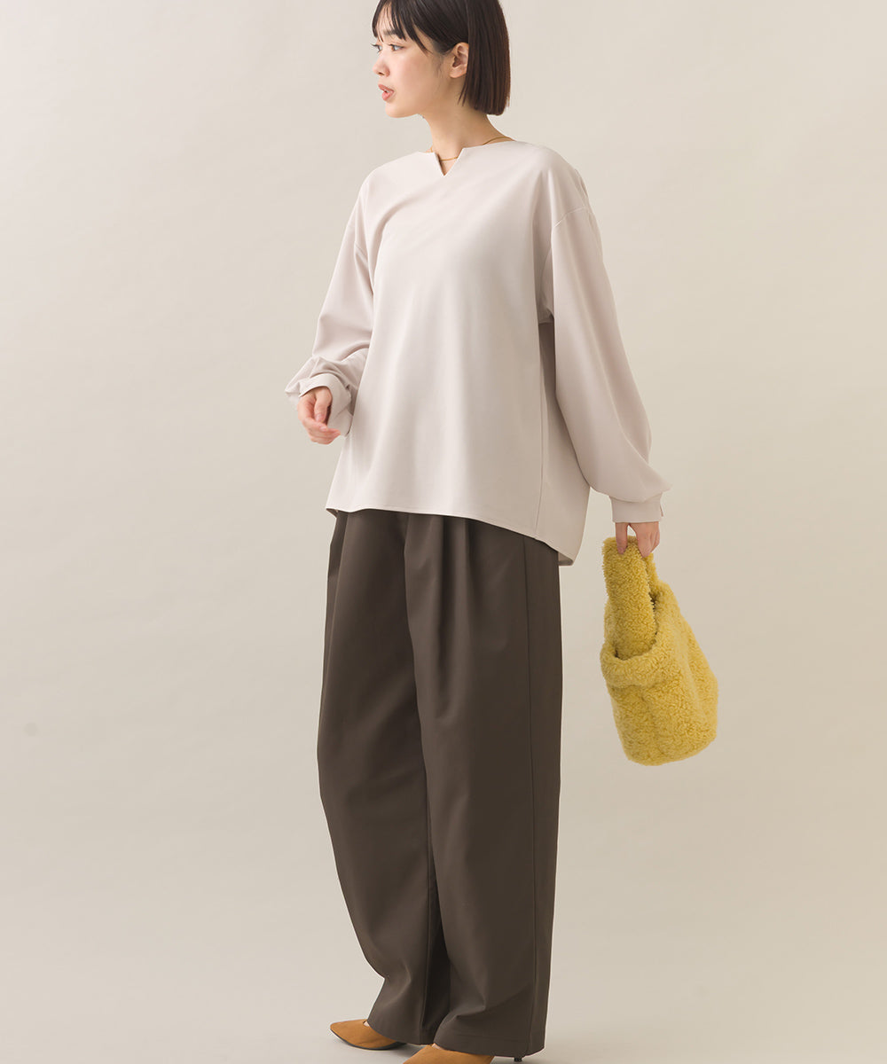 【OMNES】ハイウエストツータックチノパンツ【253W432OMN118】