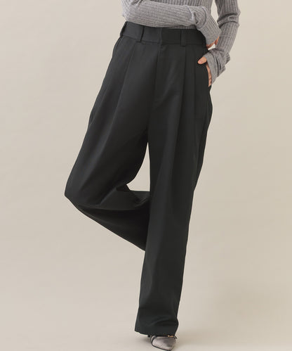 【OMNES】ハイウエストツータックチノパンツ【253W432OMN118】