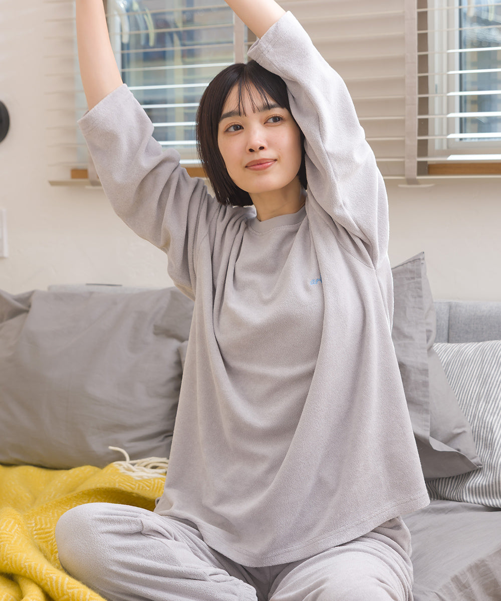【arbol】ユニセックス パイル長袖Tシャツ ルームウェア【253W430ALB002】