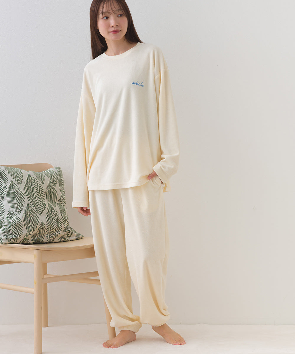【arbol】ユニセックス パイル長袖Tシャツ ルームウェア【253W430ALB002】