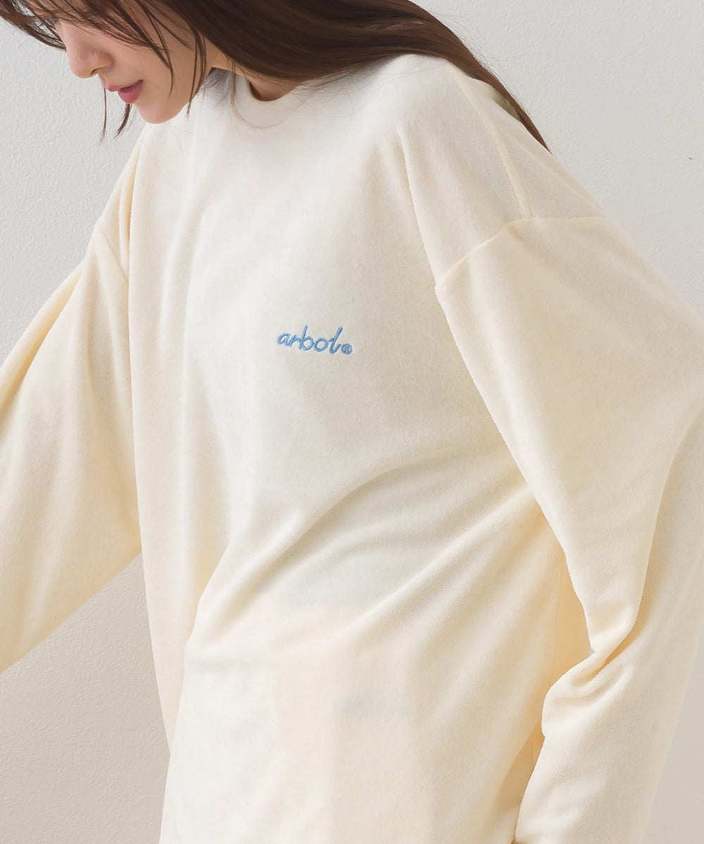 【arbol】ユニセックス パイル長袖Tシャツ ルームウェア【253W430ALB002】