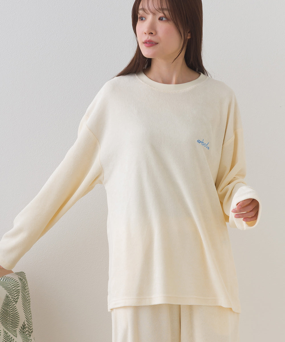 【arbol】ユニセックス パイル長袖Tシャツ ルームウェア【253W430ALB002】