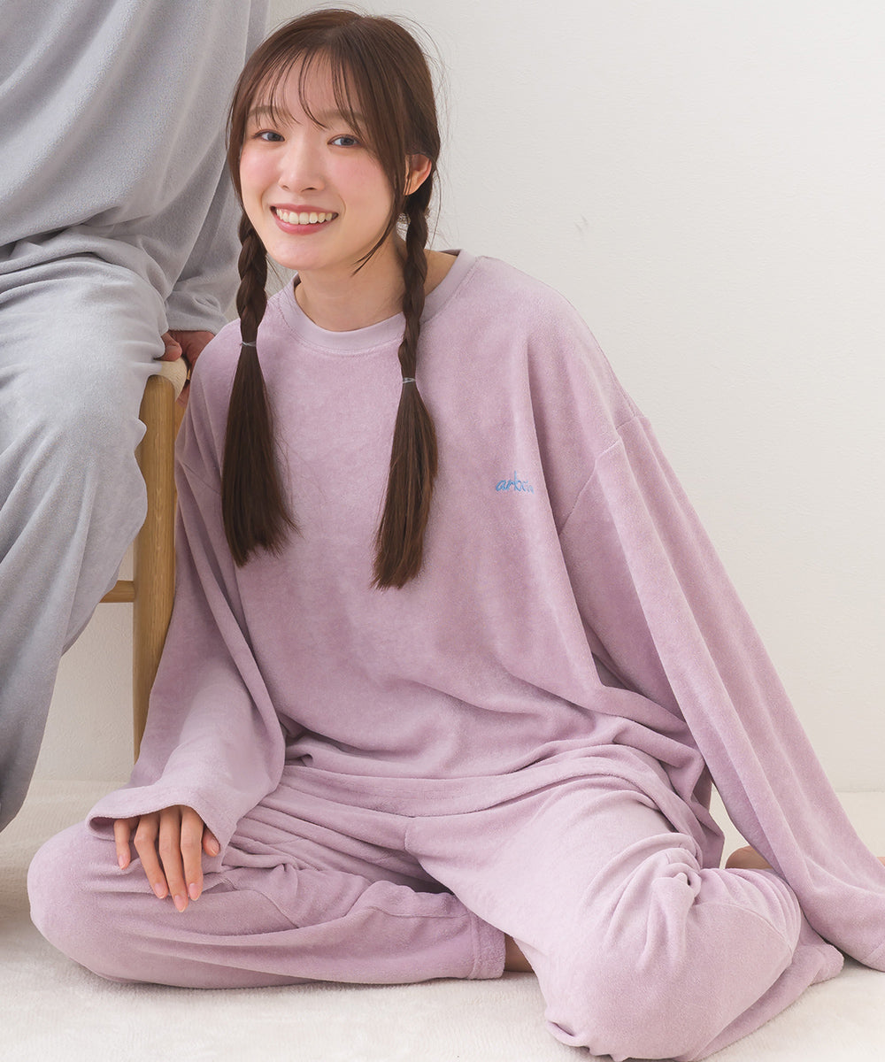 【arbol】ユニセックス パイル長袖Tシャツ ルームウェア【253W430ALB002】