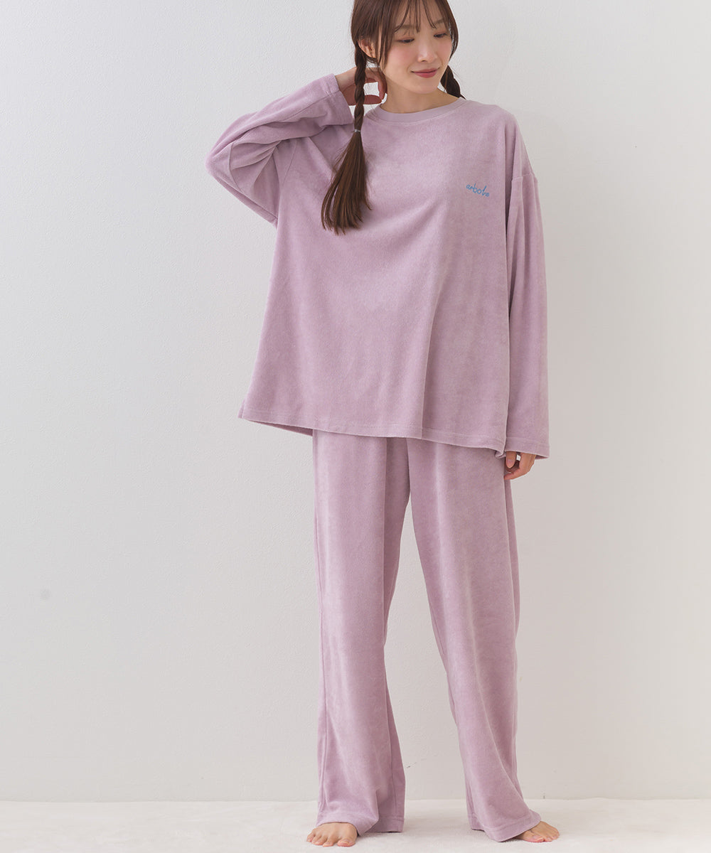 【arbol】ユニセックス パイル長袖Tシャツ ルームウェア【253W430ALB002】