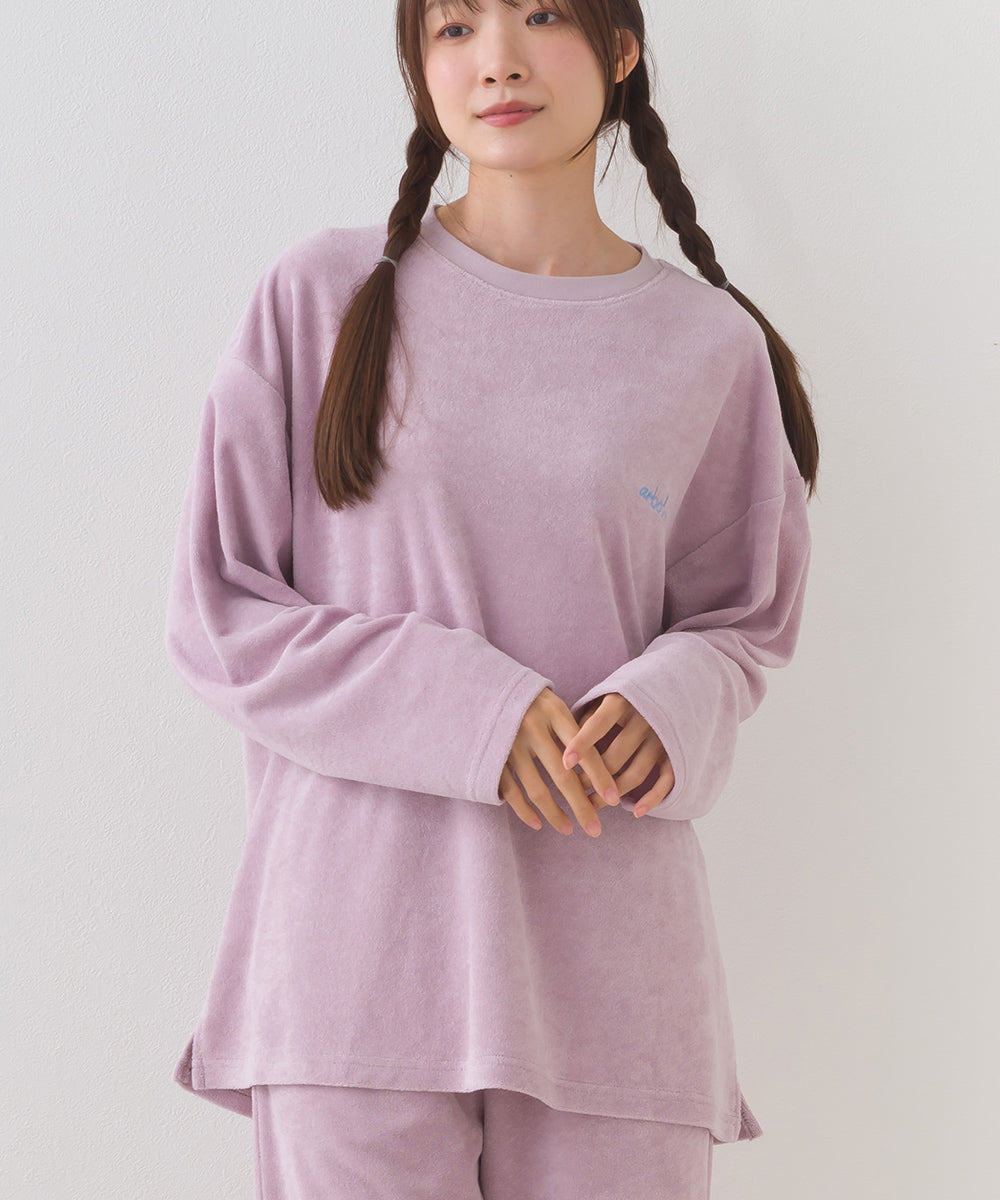 【arbol】ユニセックス パイル長袖Tシャツ ルームウェア【253W430ALB002】