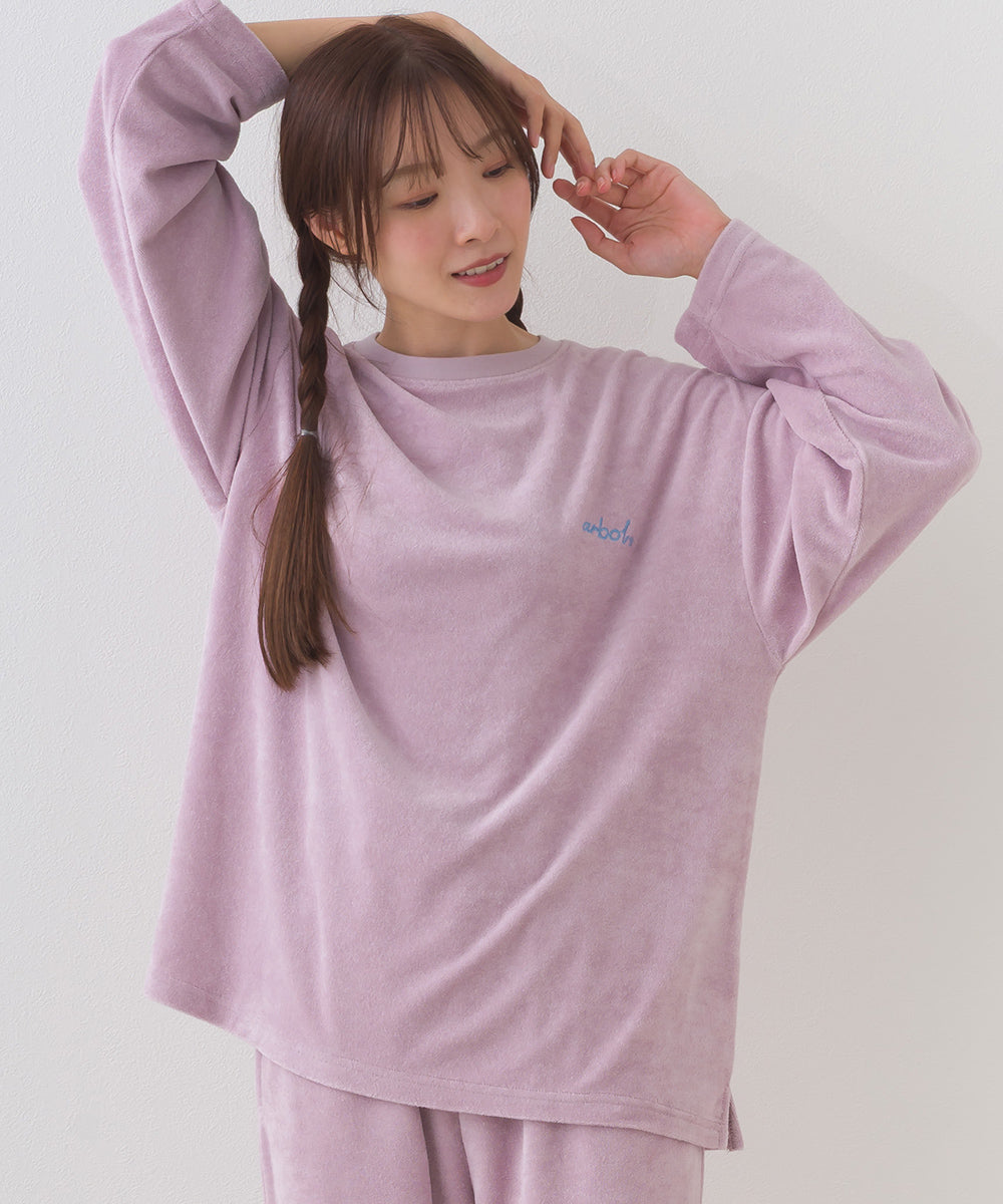 【arbol】ユニセックス パイル長袖Tシャツ ルームウェア【253W430ALB002】