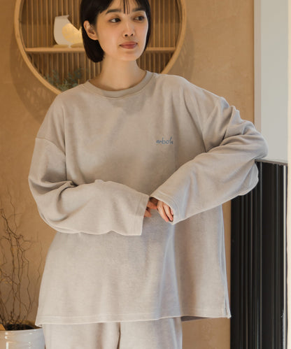 【arbol】ユニセックス パイル長袖Tシャツ ルームウェア【253W430ALB002】