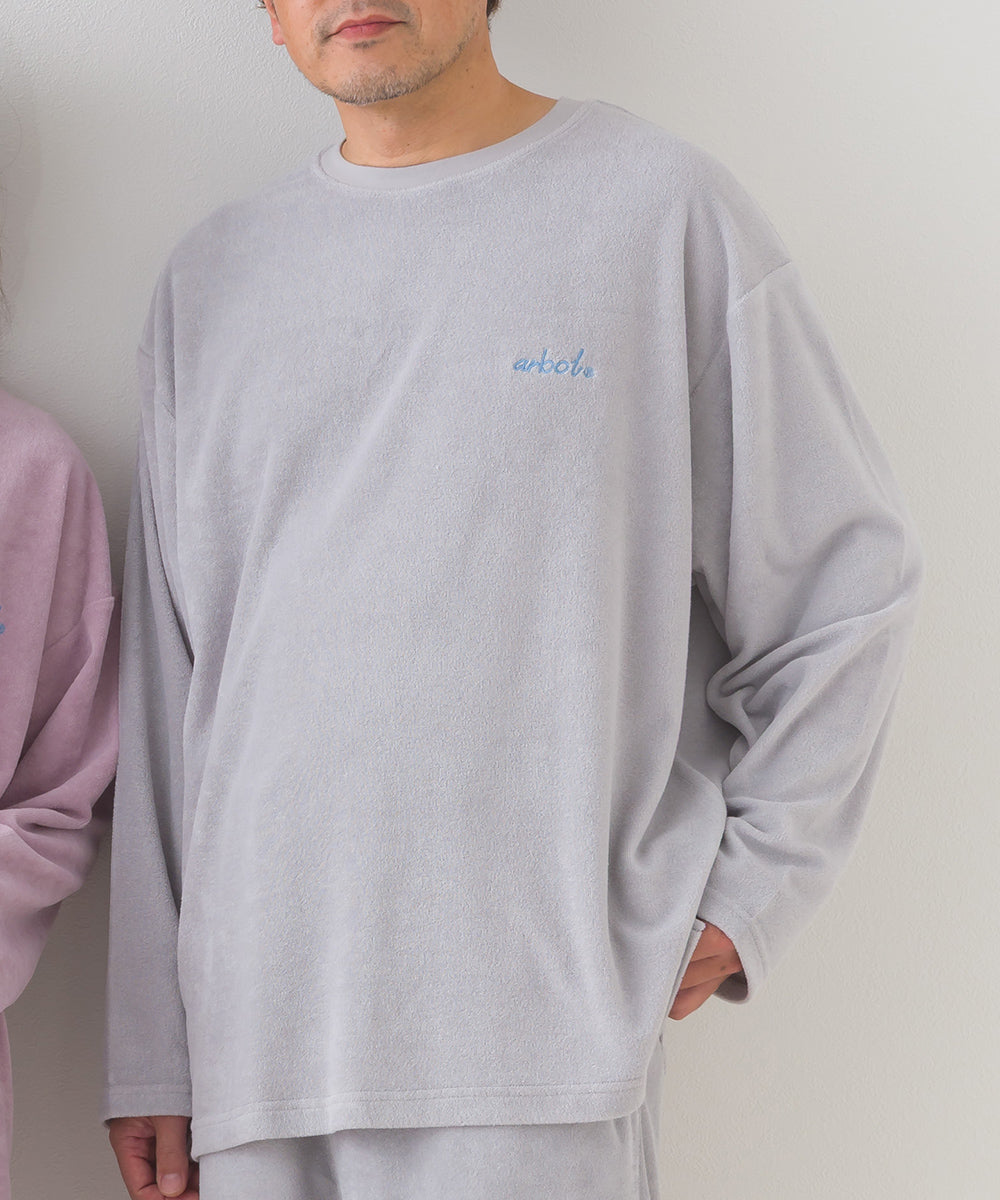 【arbol】ユニセックス パイル長袖Tシャツ ルームウェア【253W430ALB002】