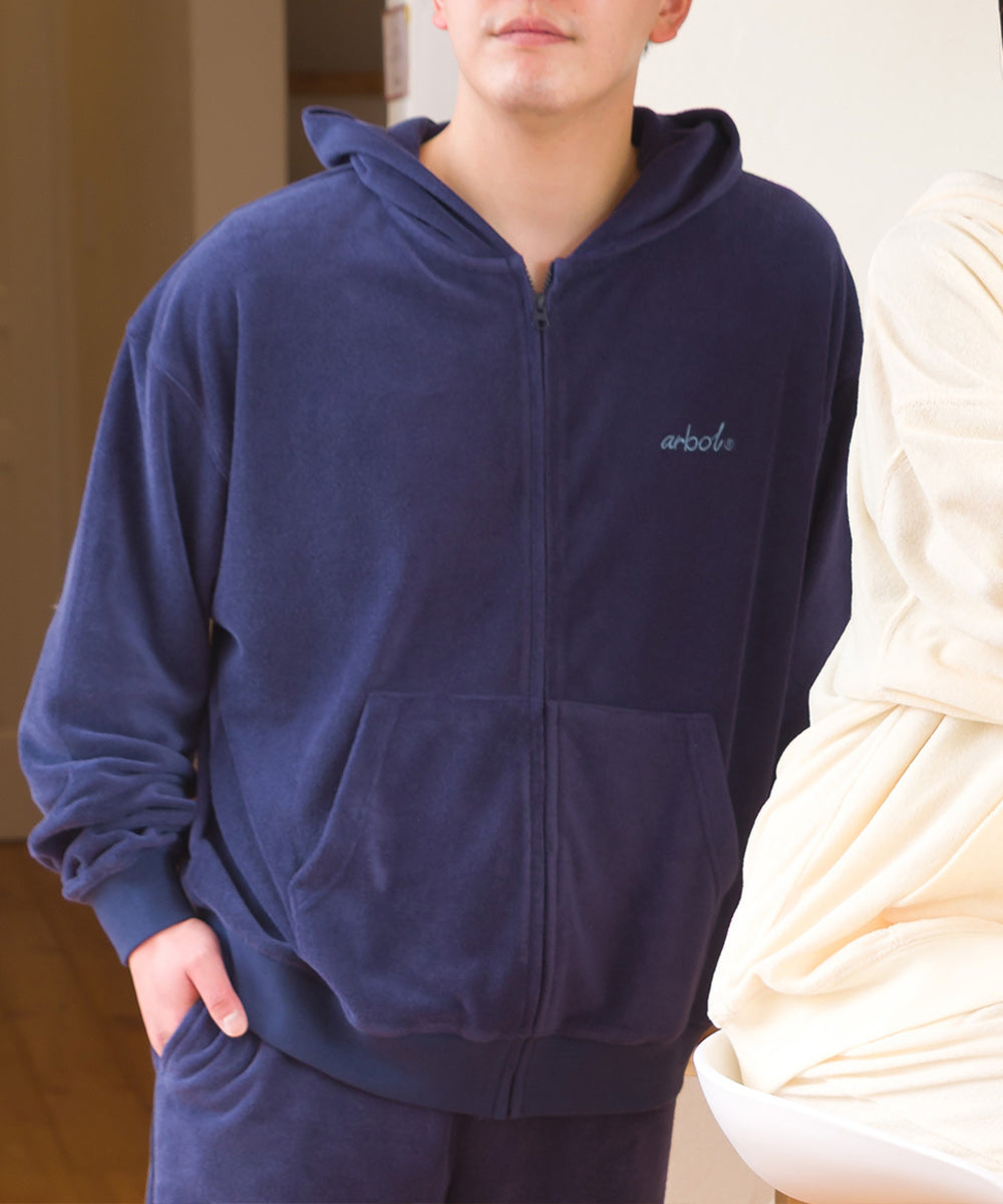 【arbol】ユニセックス パイルZIPパーカー ルームウェア【253W430ALB003】