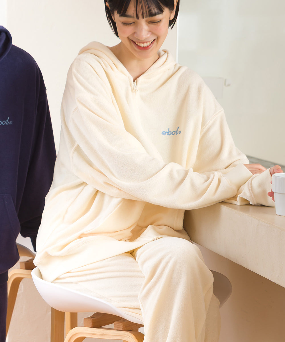 【arbol】ユニセックス パイルZIPパーカー ルームウェア【253W430ALB003】
