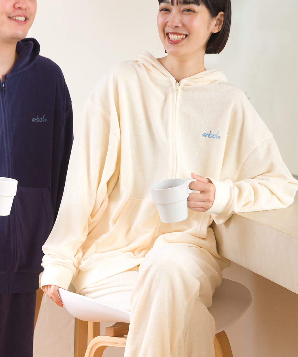 【arbol】ユニセックス パイルZIPパーカー ルームウェア【253W430ALB003】