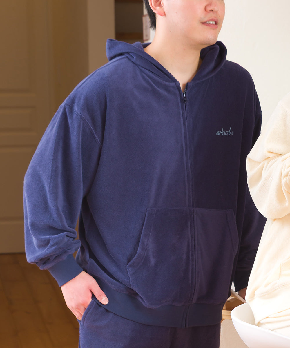 【arbol】ユニセックス パイルZIPパーカー ルームウェア【253W430ALB003】