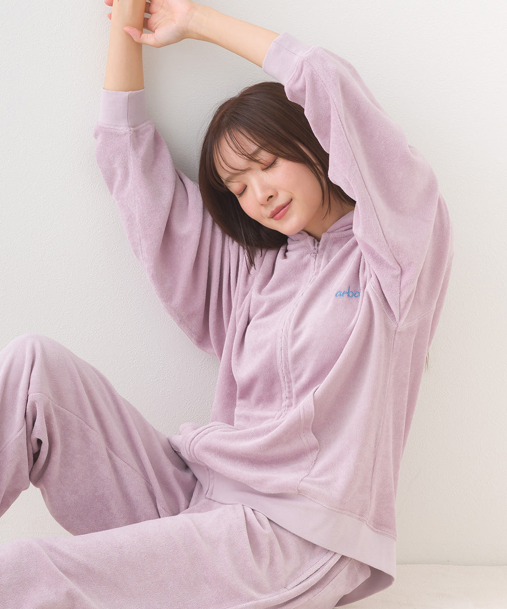 【arbol】ユニセックス パイルZIPパーカー ルームウェア【253W430ALB003】
