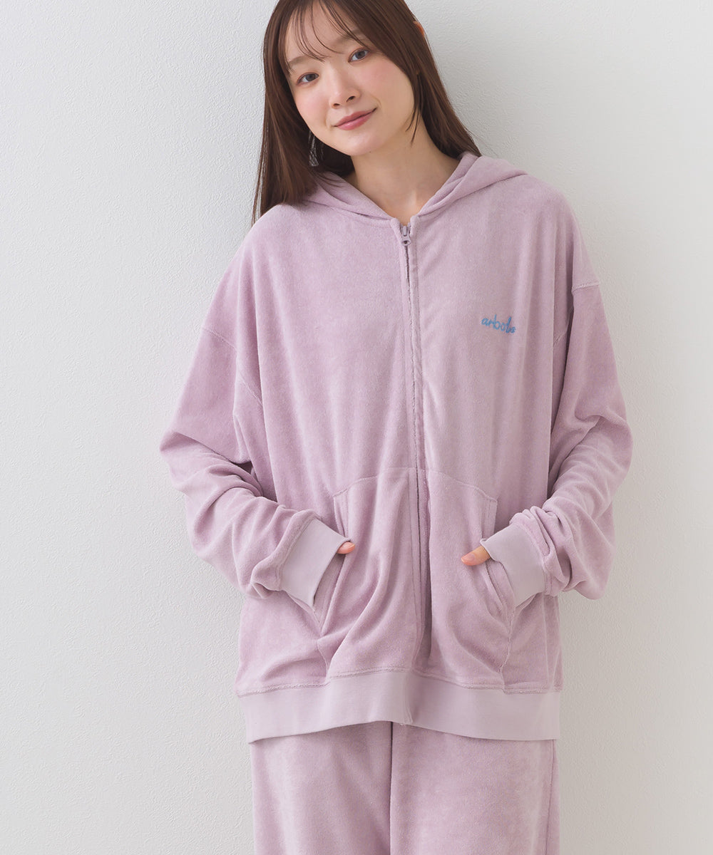 【arbol】ユニセックス パイルZIPパーカー ルームウェア【253W430ALB003】