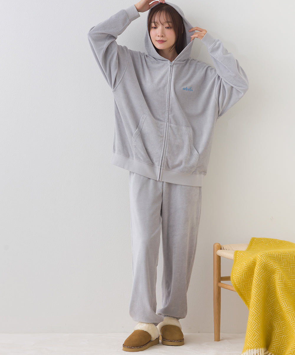 【arbol】ユニセックス パイルZIPパーカー ルームウェア【253W430ALB003】