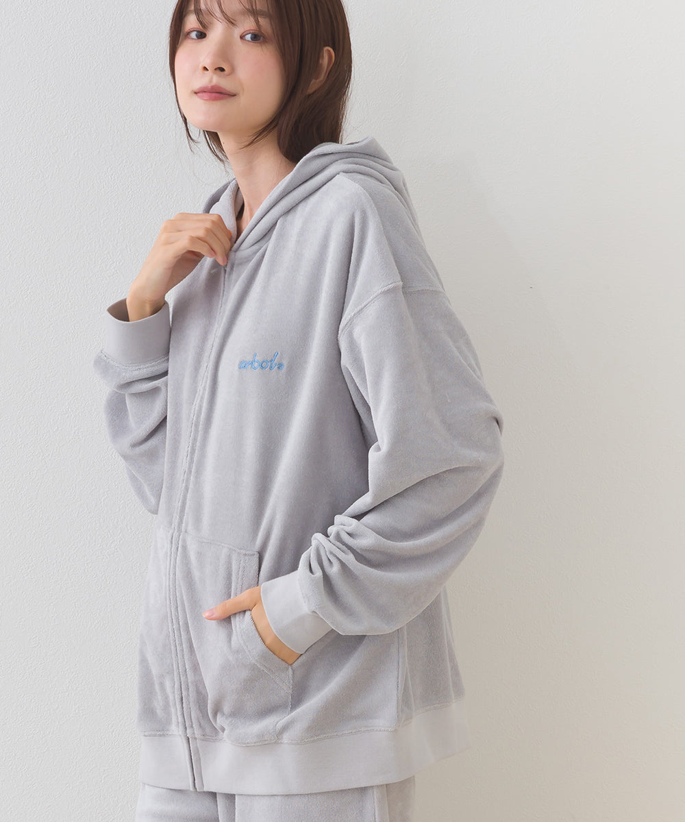 【arbol】ユニセックス パイルZIPパーカー ルームウェア【253W430ALB003】