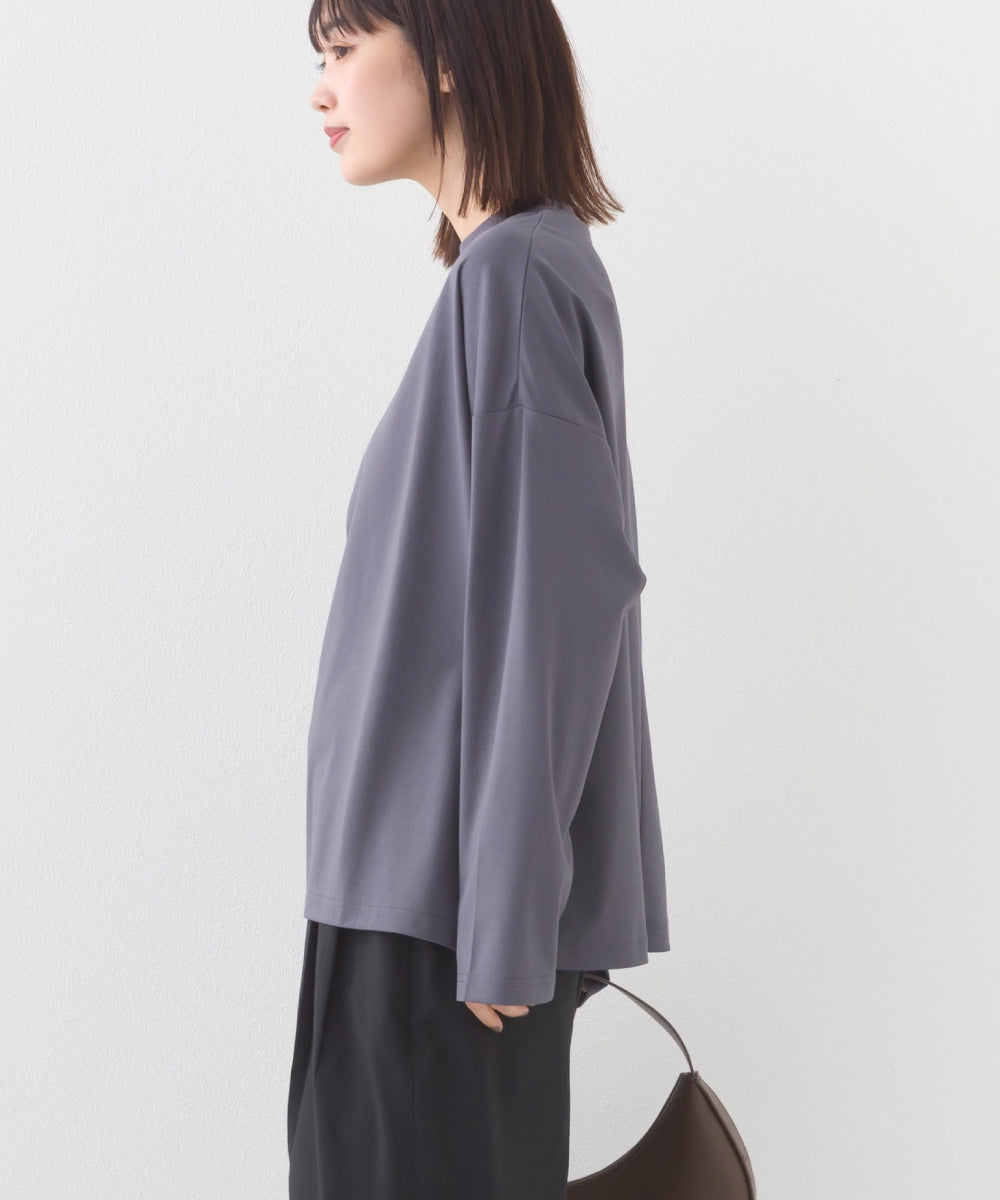 【e voi】モックネック長袖Tシャツ TEIJIN sorona 接触冷感【253W427EVO003】