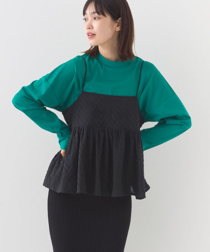 【e voi】モックネック長袖Tシャツ TEIJIN sorona 接触冷感【253W427EVO003】