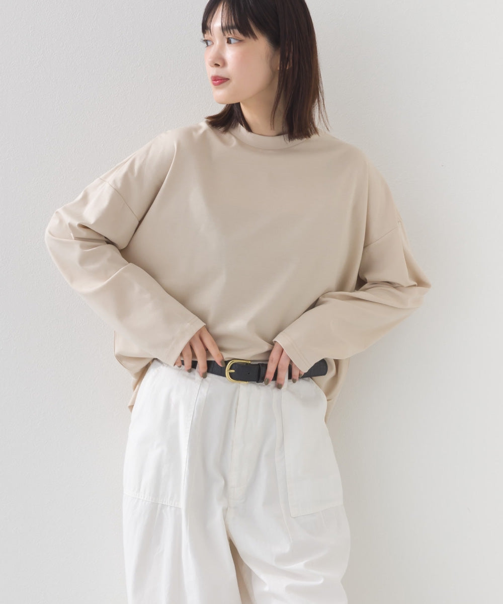 【e voi】モックネック長袖Tシャツ TEIJIN sorona 接触冷感【253W427EVO003】