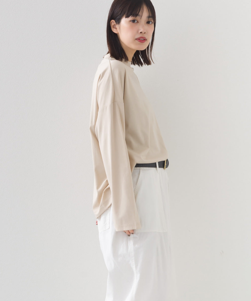 【e voi】モックネック長袖Tシャツ TEIJIN sorona 接触冷感【253W427EVO003】