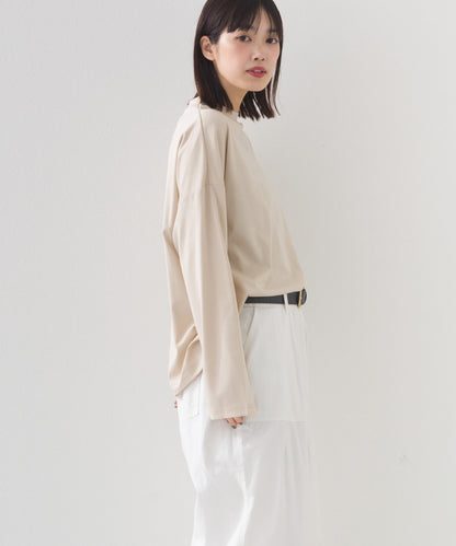 【e voi】モックネック長袖Tシャツ TEIJIN sorona 接触冷感【253W427EVO003】