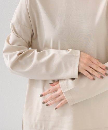 【e voi】モックネック長袖Tシャツ TEIJIN sorona 接触冷感【253W427EVO003】