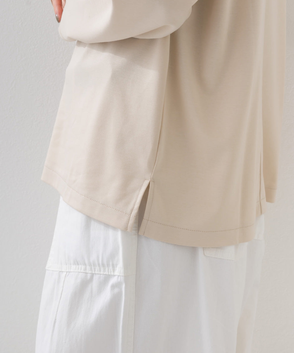 【e voi】モックネック長袖Tシャツ TEIJIN sorona 接触冷感【253W427EVO003】