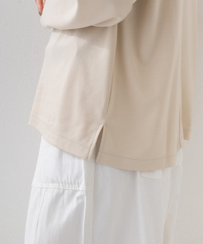 【e voi】モックネック長袖Tシャツ TEIJIN sorona 接触冷感【253W427EVO003】
