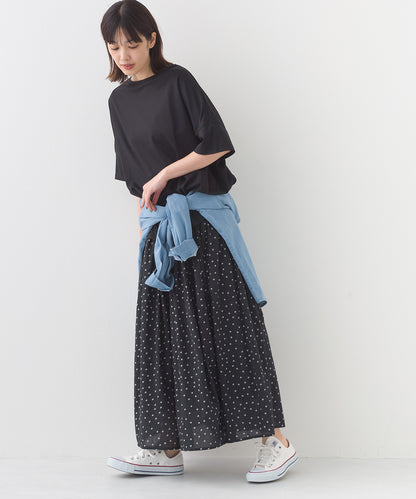 【e voi】ワイドシルエット裾ラウンド半袖プルオーバーTシャツ TEIJIN sorona 接触冷感【253W427EVO001】