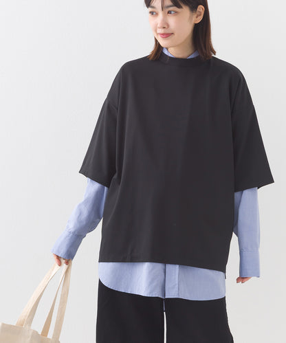【e voi】シンプルルーズ半袖プルオーバーTシャツ TEIJIN sorona 接触冷感【253W427EVO002】