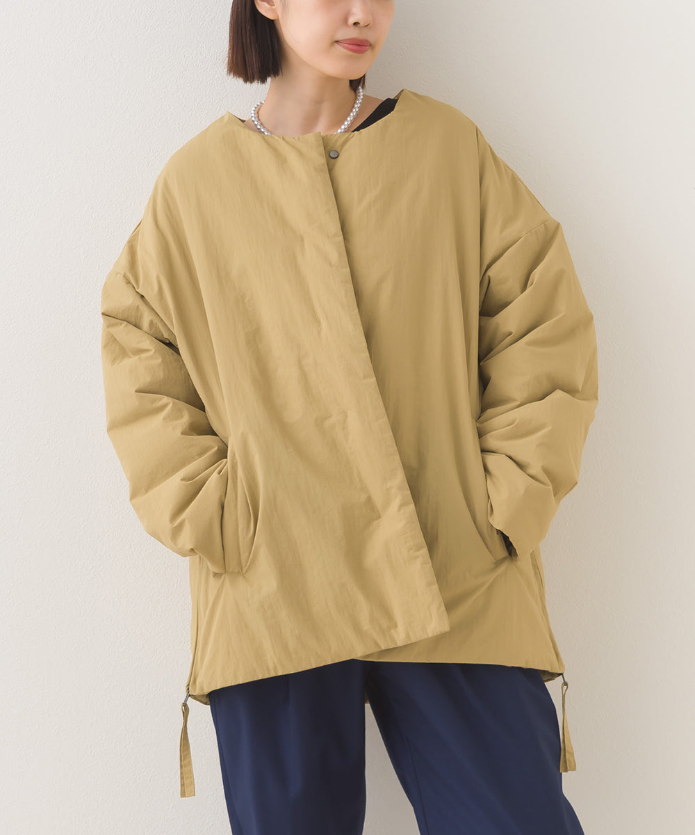 OMNES】中綿ダウンステッチレスサイドZIPハーフコート【254W427OMN082】