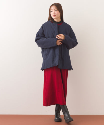 【OMNES】中綿ダウンステッチレスサイドZIPハーフコート【254W427OMN082】