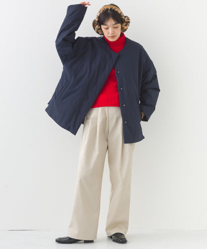 【OMNES】中綿ダウンステッチレスサイドZIPハーフコート【254W427OMN082】