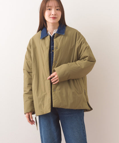 【OMNES】中綿ダウンステッチレスサイドZIPハーフコート【254W427OMN082】