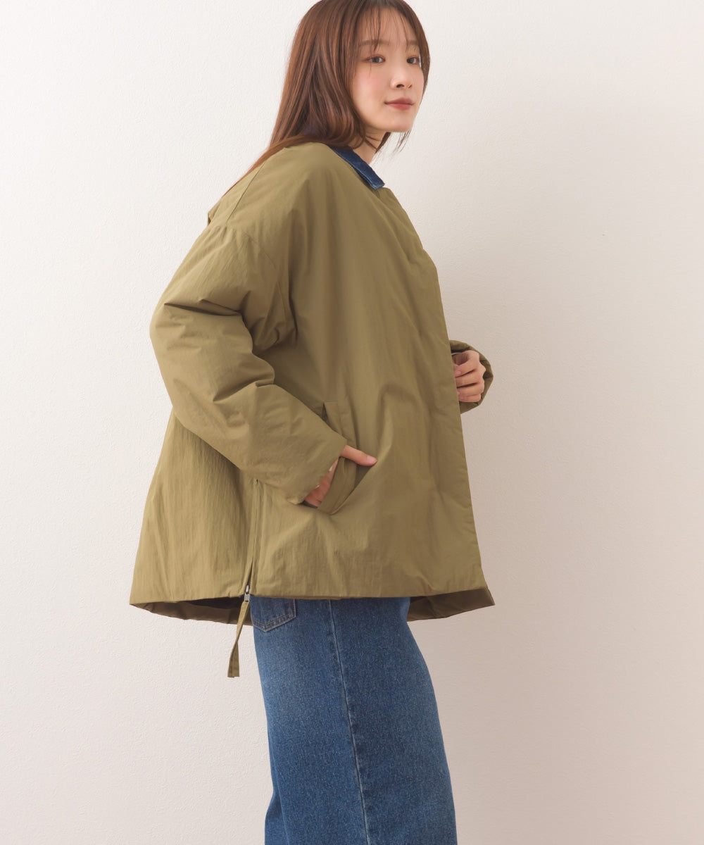 【OMNES】中綿ダウンステッチレスサイドZIPハーフコート【254W427OMN082】