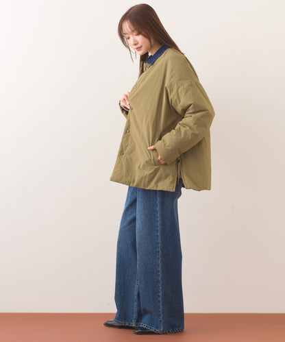 【OMNES】中綿ダウンステッチレスサイドZIPハーフコート【254W427OMN082】