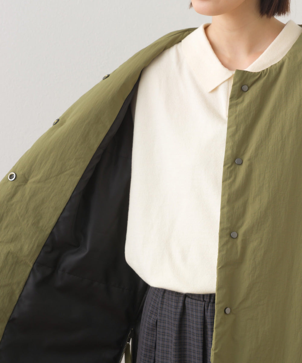 【OMNES】中綿ダウンステッチレスサイドZIPハーフコート【254W427OMN082】