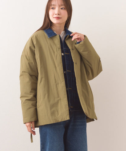 【OMNES】中綿ダウンステッチレスサイドZIPハーフコート【254W427OMN082】