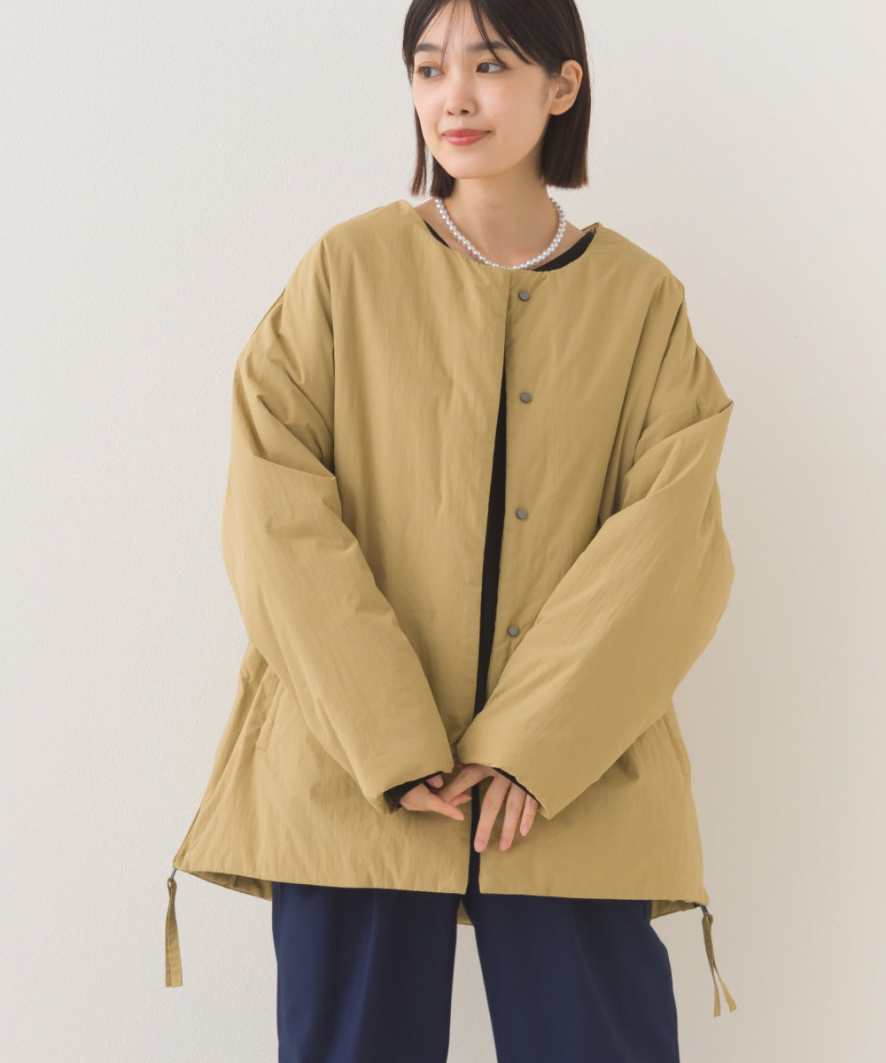 【OMNES】中綿ダウンステッチレスサイドZIPハーフコート【254W427OMN082】