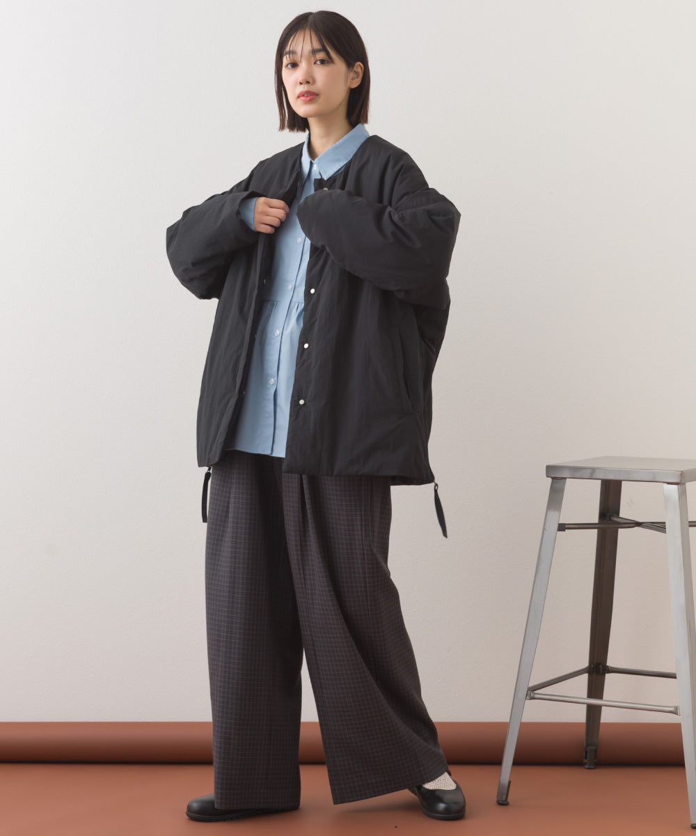 【OMNES】中綿ダウンステッチレスサイドZIPハーフコート【254W427OMN082】