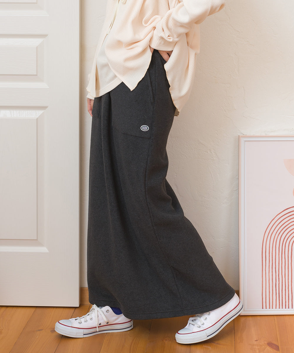 【DISCUS×OMNES】フリースバックスリットロングスカート【254W433OMN093】