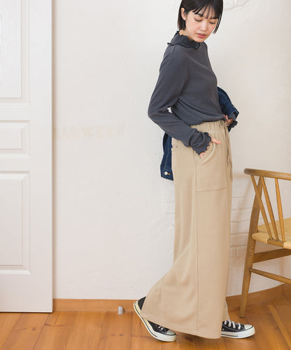 【DISCUS×OMNES】フリースバックスリットロングスカート【254W433OMN093】