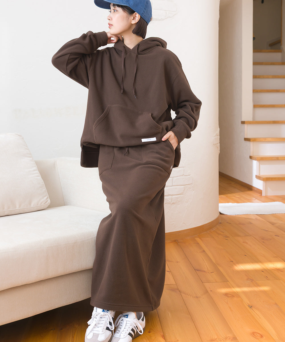 【DISCUS×OMNES】フリースバックスリットロングスカート【254W433OMN093】