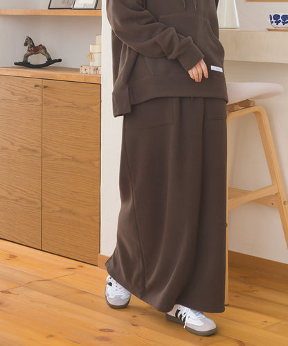 【DISCUS×OMNES】フリースバックスリットロングスカート【254W433OMN093】