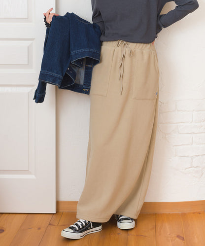 【DISCUS×OMNES】フリースバックスリットロングスカート【254W433OMN093】