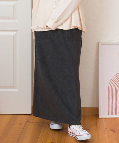 【DISCUS×OMNES】フリースバックスリットロングスカート【254W433OMN093】
