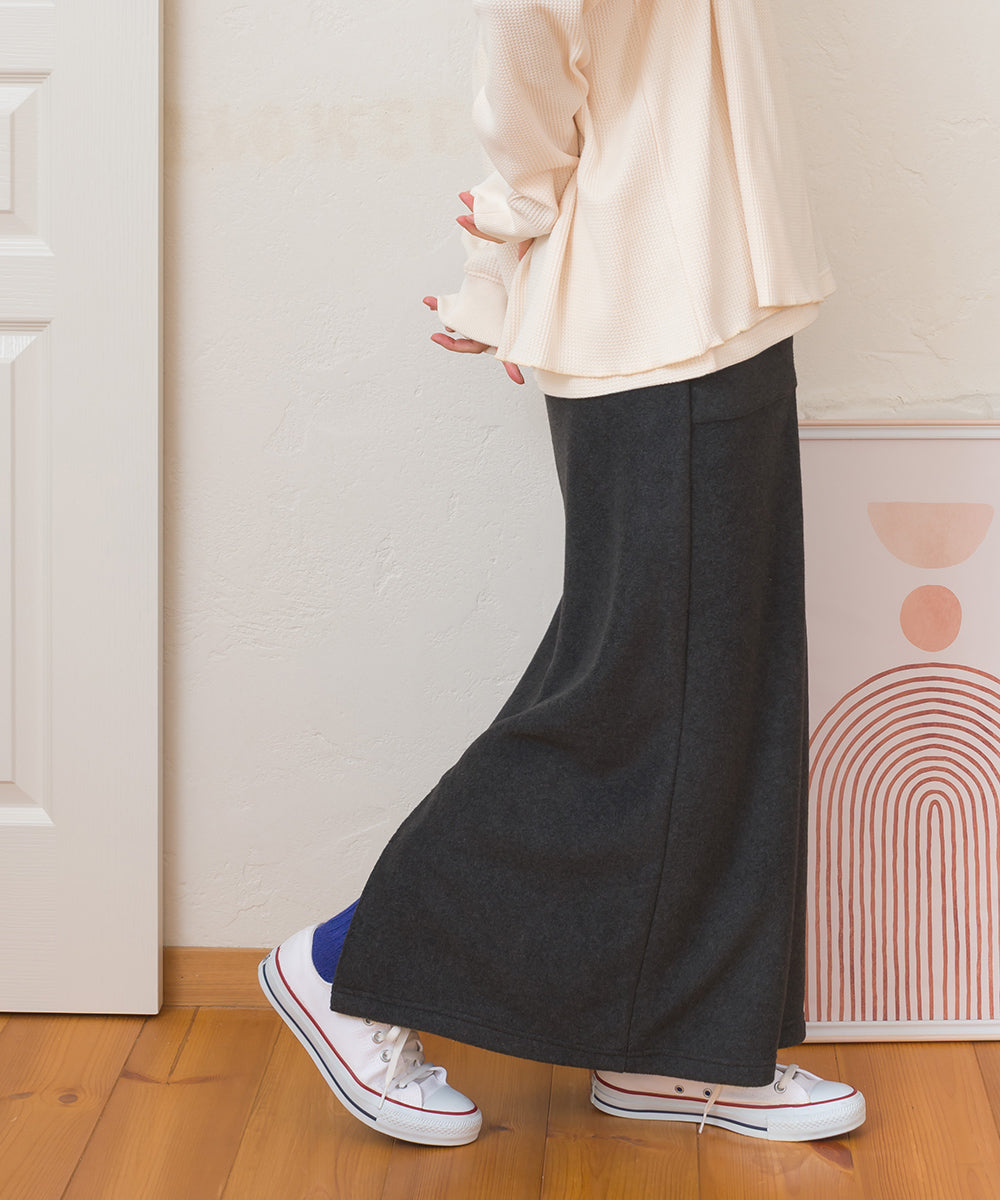 【DISCUS×OMNES】フリースバックスリットロングスカート【254W433OMN093】