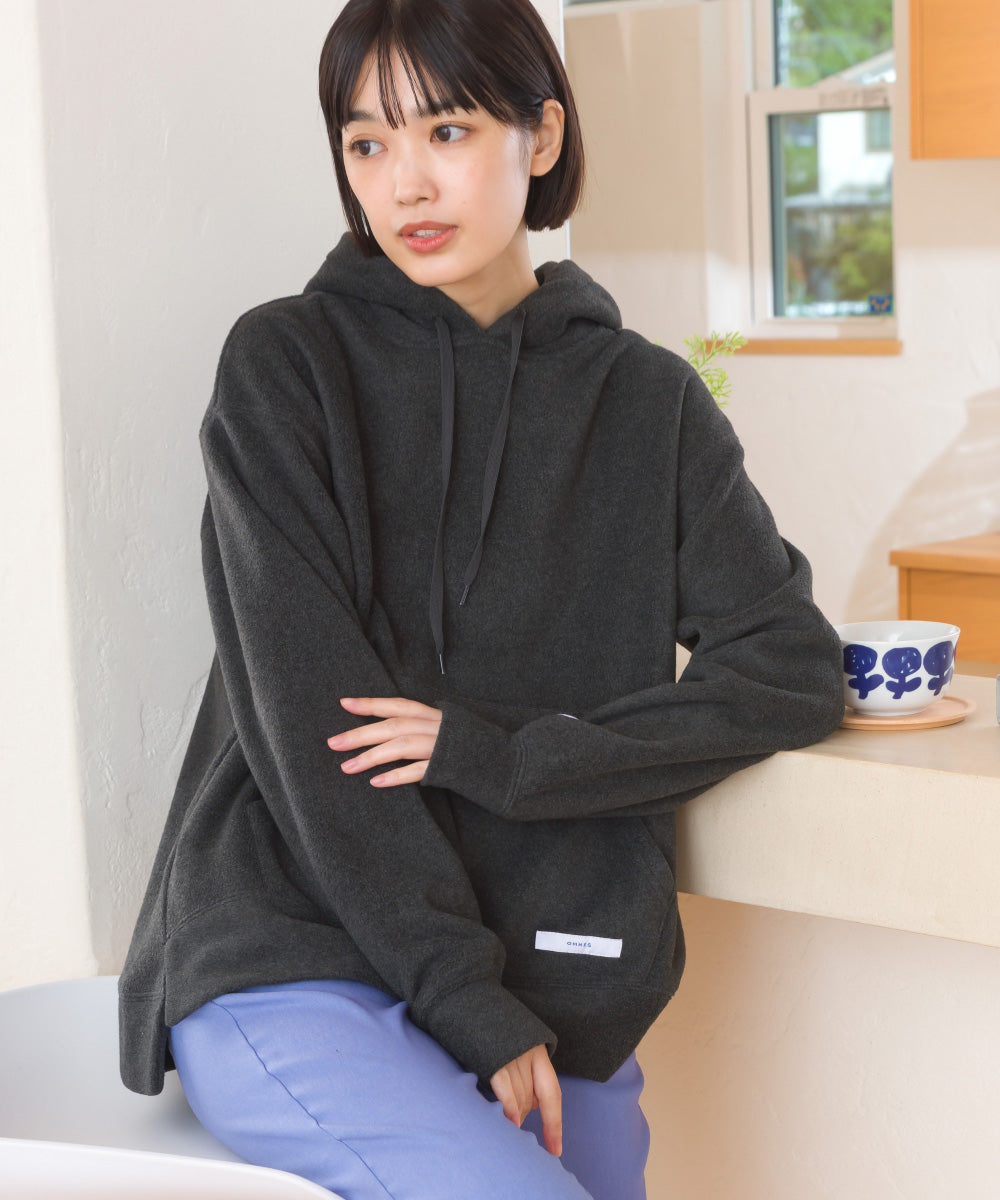 【DISCUS×OMNES】フリースプルオーバー長袖パーカー【254W430OMN094】