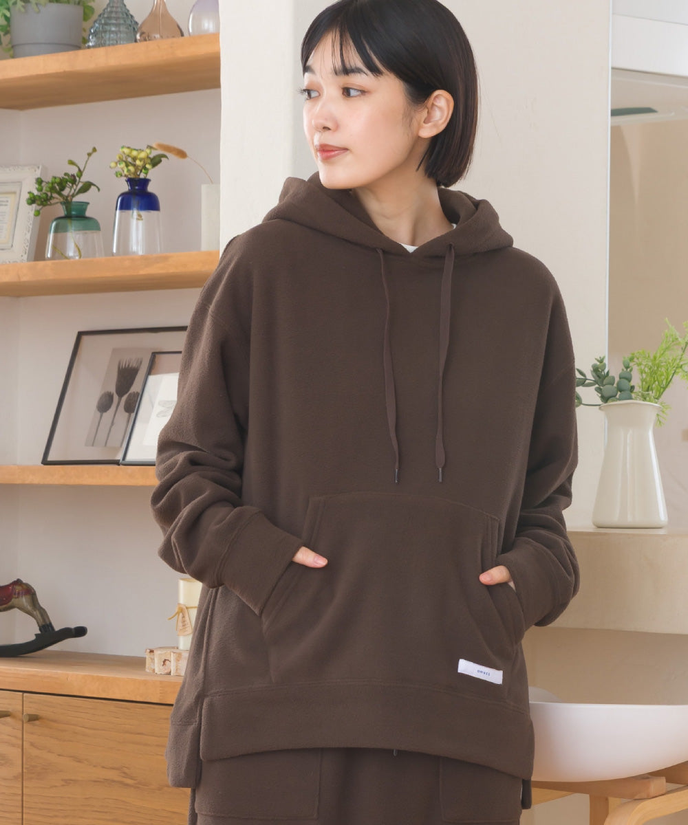 【DISCUS×OMNES】フリースプルオーバー長袖パーカー【254W430OMN094】