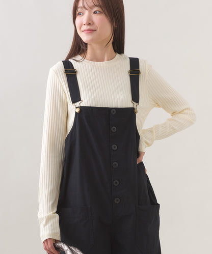 【OMNES】テレコリブクルーネック長袖トップス【254W431OMN122】